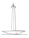 one line art. one continuous line art of a Monumen Nasional (Monas) Royalty Free Stock Photo