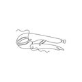 one line art Locking Piler tool vector illustration