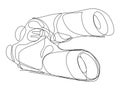 one line art. one continuous line art of Binoculars