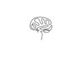 One line brain design silhouette. Brain implants. Neural implants. Human brain creativity hand drawn minimalism style vector Royalty Free Stock Photo