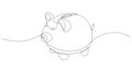 One line ceramic pig. Minimal style simple vector Royalty Free Stock Photo