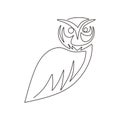 One line design silhouette of owl. hand drawn bird minimalism style.vector illustration creative animal mascot