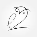 One line design silhouette of owl.hand drawn minimalism style.vector illustration - Vector