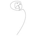 One line design silhouette of parrot. Abstract macaw parrot hand drawn minimalism style continuous line drawing. Vector