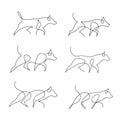 One line dog design silhouette. German Shepherd. Hand drawn vector illustration