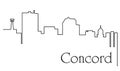 Concord city one line drawing abstract background with cityscape