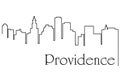 Providence city one line drawing abstract background with cityscape