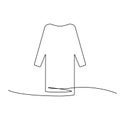 One Line Drawing Dress, Continuous Line Woman Clothes, Single Outline Beauty Gown Drawing, Woman Dress