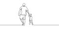 One line drawing of father and his daughter with happiness family concept minimalism continuous hand drawn vector illustration Royalty Free Stock Photo