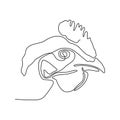 One continuous line drawing of tough rooster for poultry business