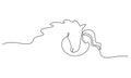 One line drawing. Horse and woman heads logo Royalty Free Stock Photo