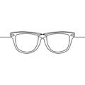 One line drawing of isolated vector eye glasses Royalty Free Stock Photo