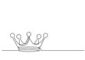 One line drawing of isolated vector object - crown