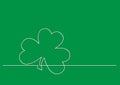 One line drawing of isolated vector object - four leaf clover Royalty Free Stock Photo