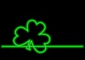 One line drawing of isolated vector object - four leaf clover wi Royalty Free Stock Photo
