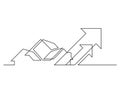 One line drawing of isolated vector object - growing real estate market