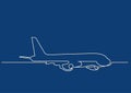 One line drawing of isolated vector object - passenger airplane Royalty Free Stock Photo