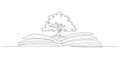 One line drawing of knowledge tree of book for creativity conceptual Royalty Free Stock Photo