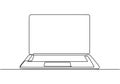 One line drawing of laptop gadget vector object. Illustration minimalist device technology theme