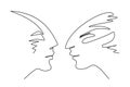 One Line Drawing Male Face. Beauty Man Portrait Royalty Free Stock Photo