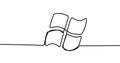 One Line Drawing Minimalist Windows XP Logo