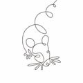 One line drawing of mouse pet or rat animal. Continuous single hand drawn lineart sketch minimalism vector illustration simplicity Royalty Free Stock Photo