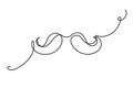 One Line Drawing Mustache, Continuous Line Dad Whiskers, Moustache, Vintage Man Hairstyle