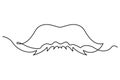 One Line Drawing Mustache, Continuous Line Dad Whiskers, Moustache, Vintage Man Hairstyle