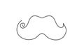 One Line Drawing Mustache, Continuous Line Dad Whiskers, Moustache, Vintage Man Hairstyle