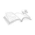 One line drawing of notebook Royalty Free Stock Photo