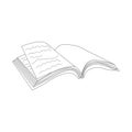 One line drawing of notebook on the office desk Royalty Free Stock Photo