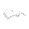 One line drawing of notebook on the office desk Royalty Free Stock Photo