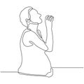 One line drawing of pregnant mother. Woman having baby. Vector illustration simplicity design