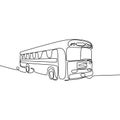 One line drawing of school bus. Single continuous line drawing back to school concept vector illustration Royalty Free Stock Photo