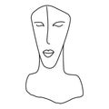 One line drawing sketch sculpture. Modern single line art, aesthetic contour. Perfect for home decor such as posters Royalty Free Stock Photo