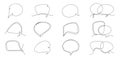 One line drawing speech bubbles, text bubble. Line argument, feedback or communication frames. Business chat messages, talk decent Royalty Free Stock Photo