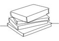 One line drawing of stack of books. Book is window of world. Study, learning with book. Smart education concept vector