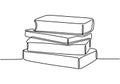 One line drawing of stack of books. Book is window of world. Study, learning with book. Smart education concept vector