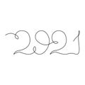One line drawing style number 2021. Year of the cow