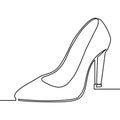 One line drawing of women high heel shoe vector