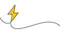 One line drawn yellow flash sign