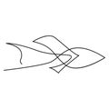 One line fish design silhouette. Logo design. Hand drawn minimalism style vector illustration. Royalty Free Stock Photo