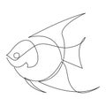 One line fish design silhouette. Logo design. Hand drawn minimalism style vector illustration. Royalty Free Stock Photo