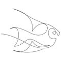 One line fish design silhouette. Logo design. Hand drawn minimalism style vector illustration. Royalty Free Stock Photo