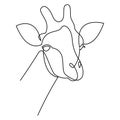 One line giraffe design. Hand drawn minimalism style vector illustration.