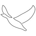 One line goose flies design silhouette. Hand drawn minimalism style vector illustration.