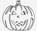 One line hand drawing smile pumpkin in a brush style, isolated on a transparent PNG background. Perfect for Halloween party Royalty Free Stock Photo