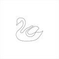 One Line hand drawing Swan outline Icon