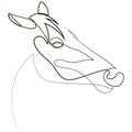 One line horse design silhouette. Hand drawn minimalism style vector illustration. Royalty Free Stock Photo