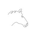One line horse head design silhouette.Hand drawn minimalism style vector Royalty Free Stock Photo